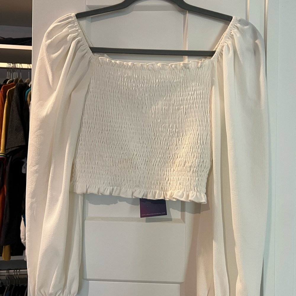 Show Me Your Mumu cropped white shirt